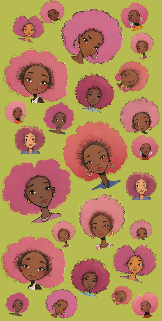 Print on demand fabric featuring African American women and girls