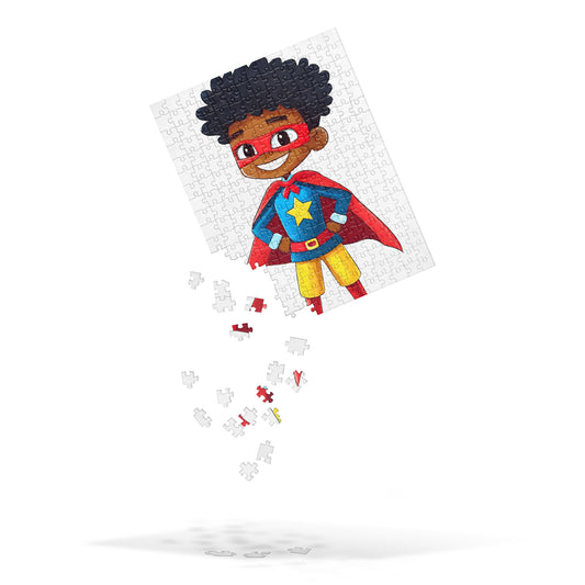Cameron G3 Black Boy Superhero Jigsaw Puzzle