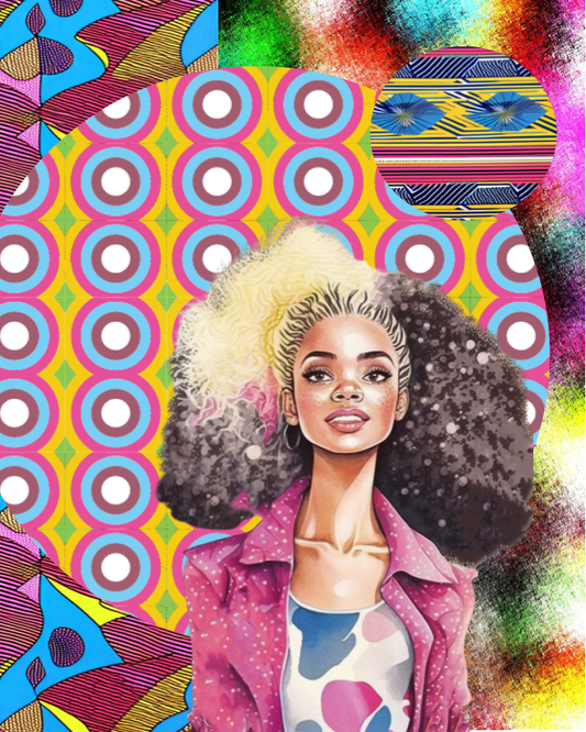Black Fashion Teen Collage Art Print